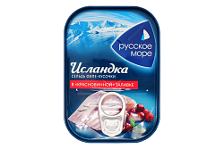 Сельдь Русское Море Исландка филе-кусочки в красновинной заливке 115 г