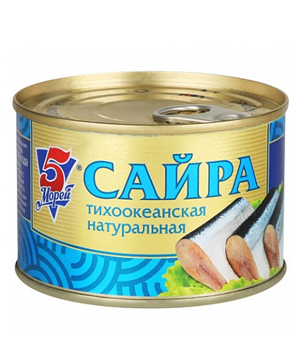 Сайра 5 Морей тихоокеанская 250 г
