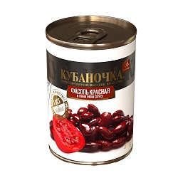 Фасоль Кубаночка натуральная красная в томатном соусе 400 г