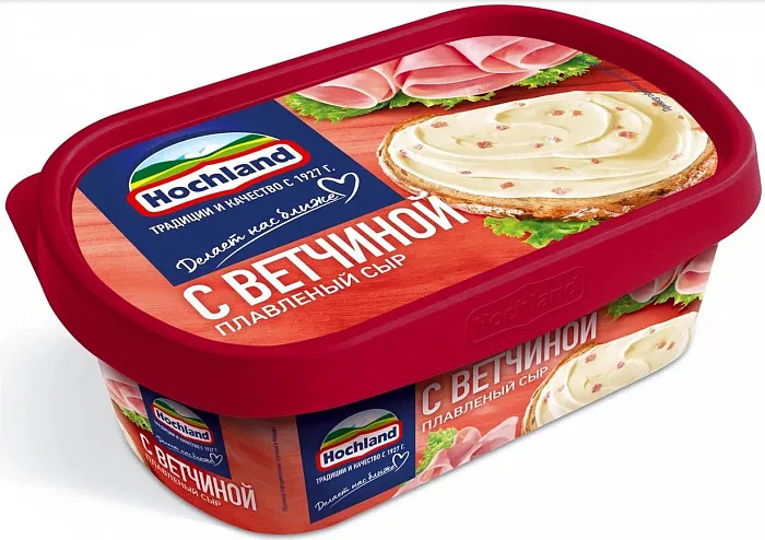 Сыр Хохланд Ветчина ванночка 200 г плавленный