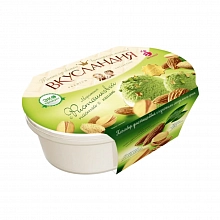 Мороженое Вкусландия пломбир фисташковое с миндалем БЗМЖ 450 г