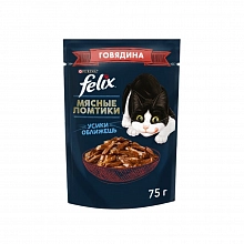 Корм влажный Феликс для кошек Мясные ломтики с говядиной 75 г