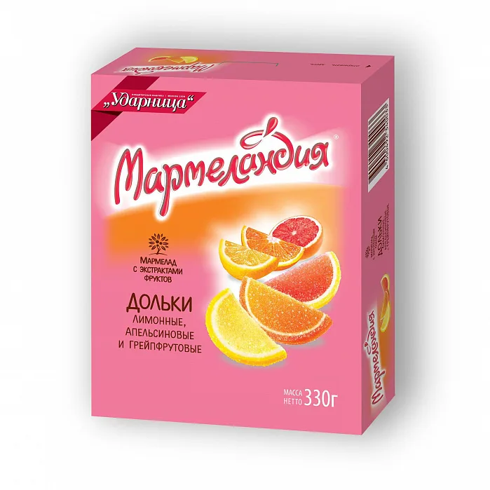 Мармелад Мармеландия дольки лимон апельсин грейпфрут 330 г