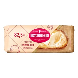 Масло Вкуснотеево сливочное Традиционное 82.5% 340 г