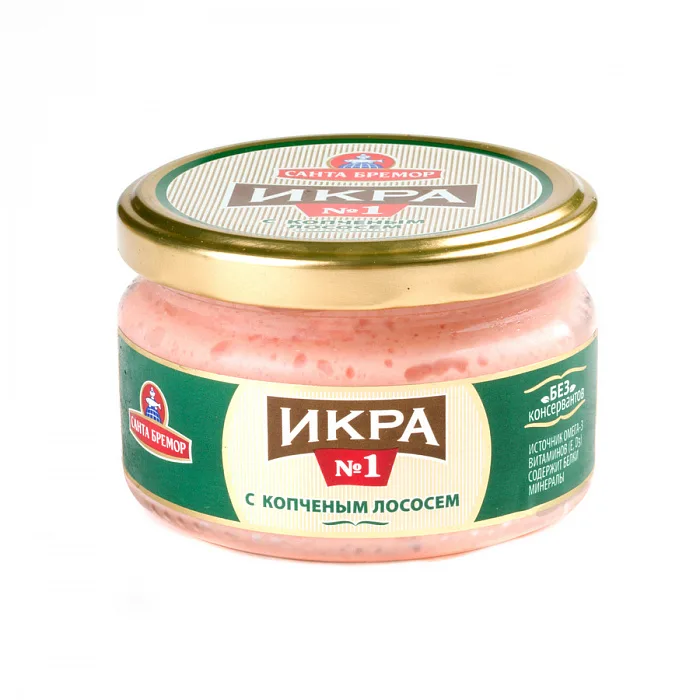 Икра мойвы Санта Бремор с копчёным лососем 180 г