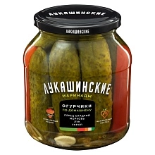 Огурчики Лукашинские закуски По-домашнему со сладким перцем 670 г