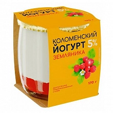 Йогурт Коломенский Земляника с массовой долей жира 5% 170 г