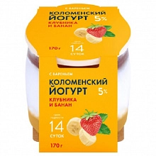 Йогурт Коломенский Клубника-банан с мдж 5% 170 г