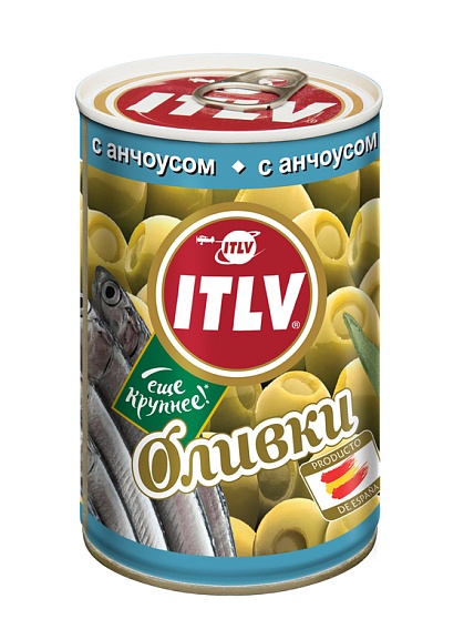 Оливки фарш. с анчоусом ITLV, 300 гр