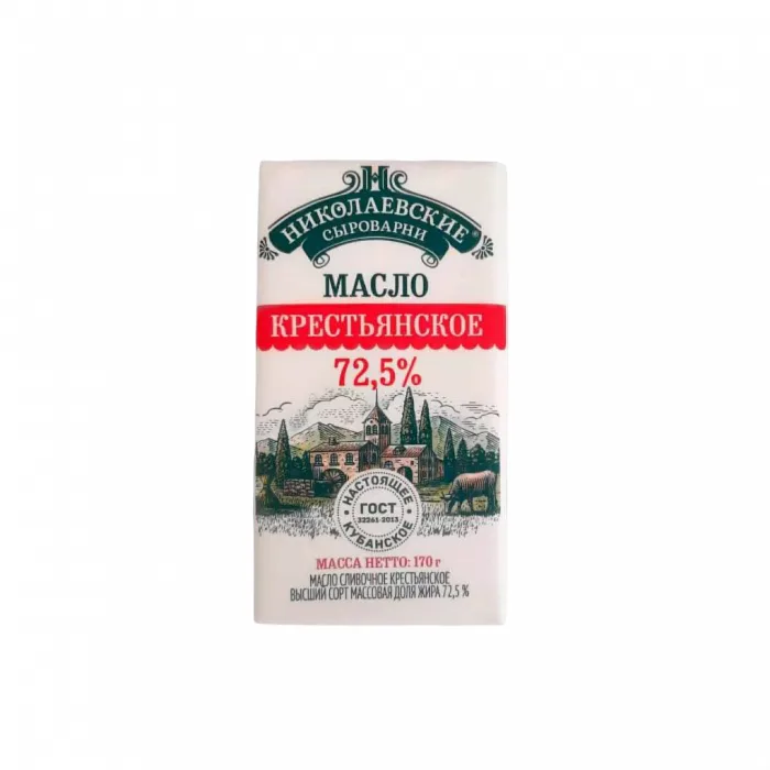 Масло Агрокомплекс сливочное Крестьянское 72.5% 170 г