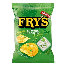 Чипсы картофельные Fry's Сметана с зеленью 70 г