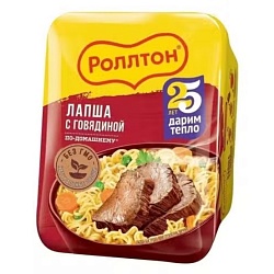 Лапша Роллтон с говядиной по-домашнему 90 г