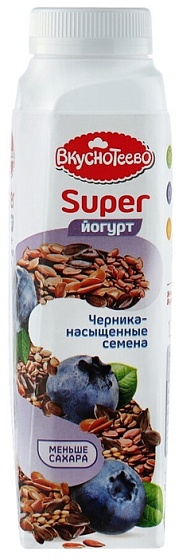 Йогурт пит. Черника - Насыщенные семена 1,3% 320 гр Вкуснотеево
