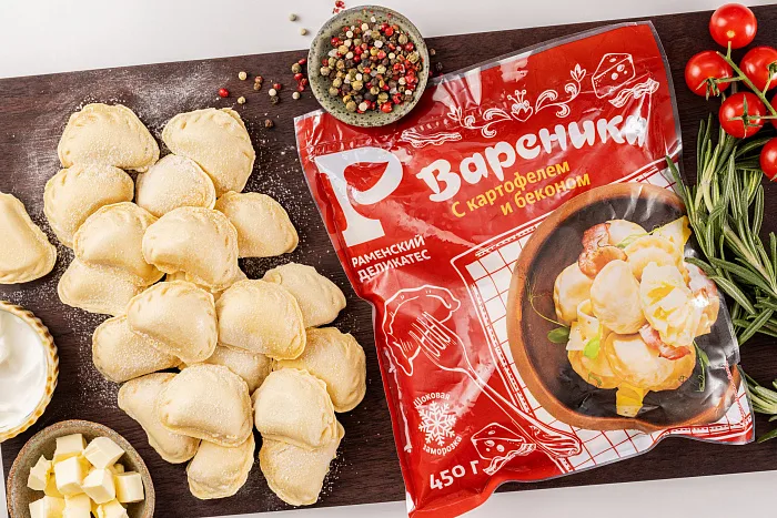 Вареники с картофельным пюре и беконом 450 г