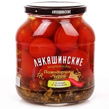 Помидорки Черри Лукашинские закуски маринованные с зеленью и чесноком 670 г
