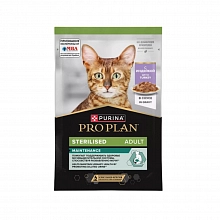 Корм влажный Проплан для стерилизованных кошек и кастрированных котов индейка в желе 85 г