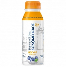Йогурт Коломенский питьевой Черника с массовой долей жира 2.5% 260 г