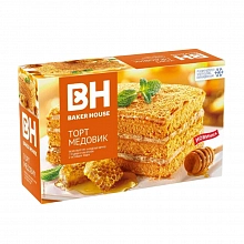 Торт Бэйкер Хаус Медовик бисквитный трёхслойный 350 г