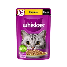 Корм влажный Whiskas желе для взрослых кошек с курицей 75 г