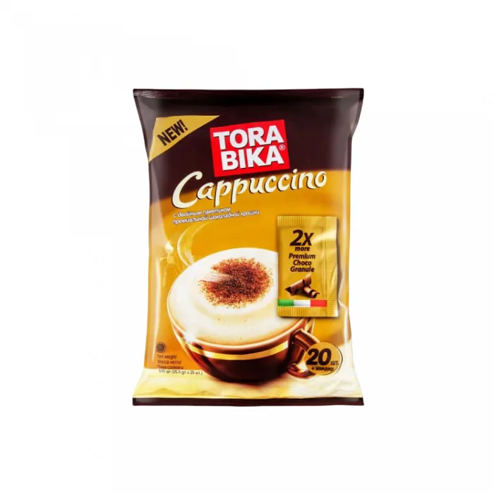 Кофе Tora bika Cappuccino 3в1 с шоколадной крошкой растворимый 25 г