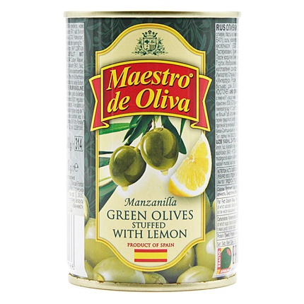Оливки МAESTRO DE OLIVA с лимоном 300 г
