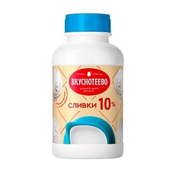 Сливки Вкуснотеево ультрапастеризованные питьевые 10% 450 г