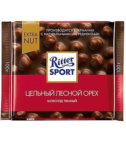 Шоколад темный лесной орех Риттер Спорт, 100 гр