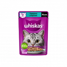 Корм влажный Вискас для кошек говядина и кролик в желе 75 г