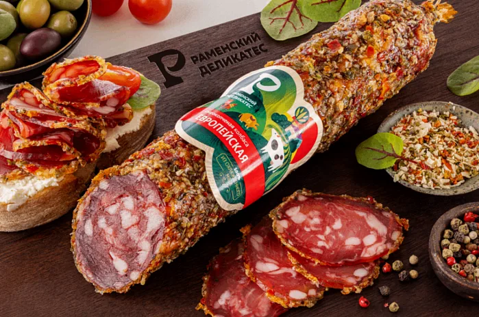 Колбаса Европейская в обсыпке сырокопченая