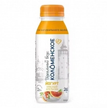 Йогурт Коломенский питьевой Красный апельсин с мдж 2.5% 260 г