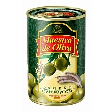 Оливки Маэстро де Олива с анчоусом 300 г