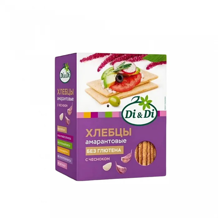 Хлебцы DiDi амарантовые Кукурузно-рисовые с чесноком 195 г