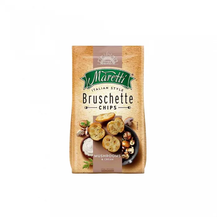 Сухарики Maretti хлебные брускетти со вкусом грибы со сметаной 70 г