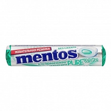 Жевательная резинка Mentos Pure White Ролл Нежная мята 15.5 г