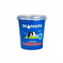 Сметана Экомилк сливочная 15% 300 г