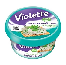 Сыр Виолетта творожный с зеленью 70% 140 г плавленный