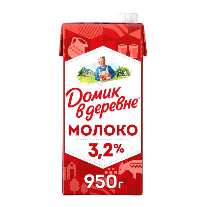 Молоко Домик в деревне ультрапастеризованное 3.2% 950 г