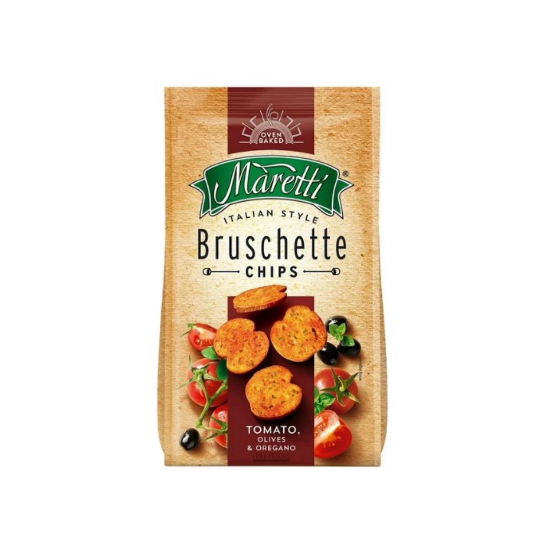 Печеные Maretti хлебные брускетти со вкусом Томатов, оливок и орегано 70 г