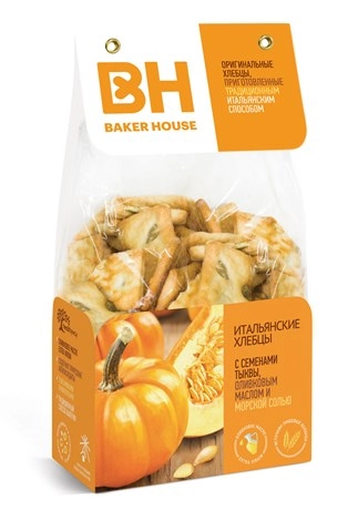 Итальянские хлебцы Бэйкер Хаус семена тыквы/оливковое масло/морская соль 250 г