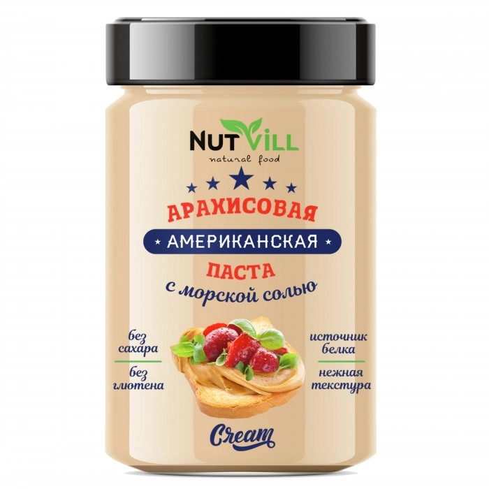 Паста Nutvill Арахисовая Американская с морской солью 180 г