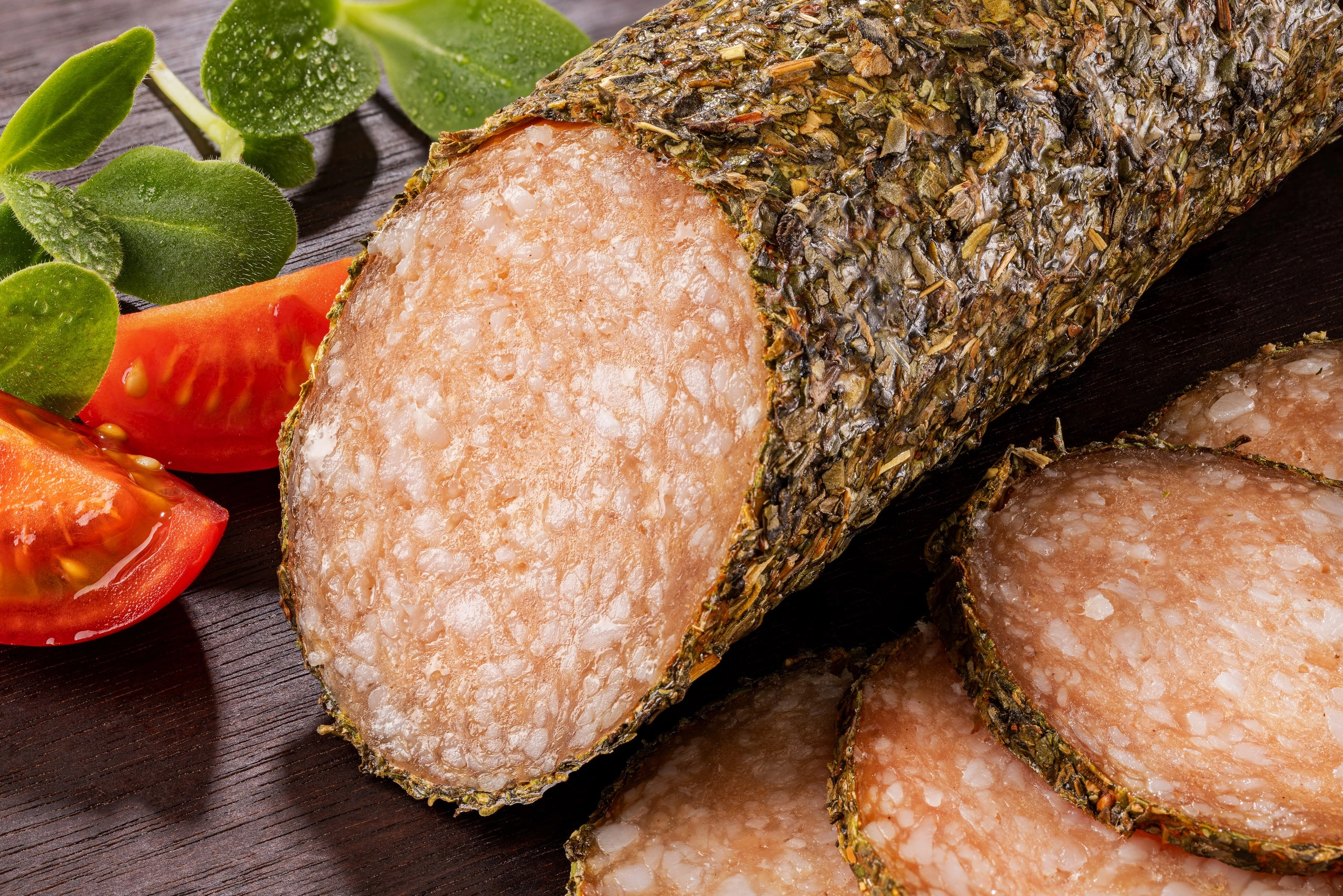 Колбаса Салями в обсыпке Итальянские травы сырокопченая