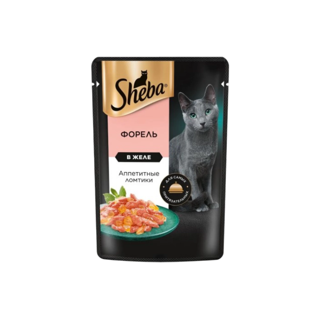 Корм влажный Шеба для кошек ломтики в желе с форелью 75 г