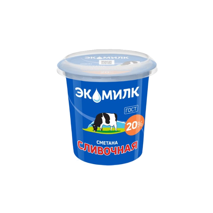 Сметана Экомилк сливочная 20% 300 г