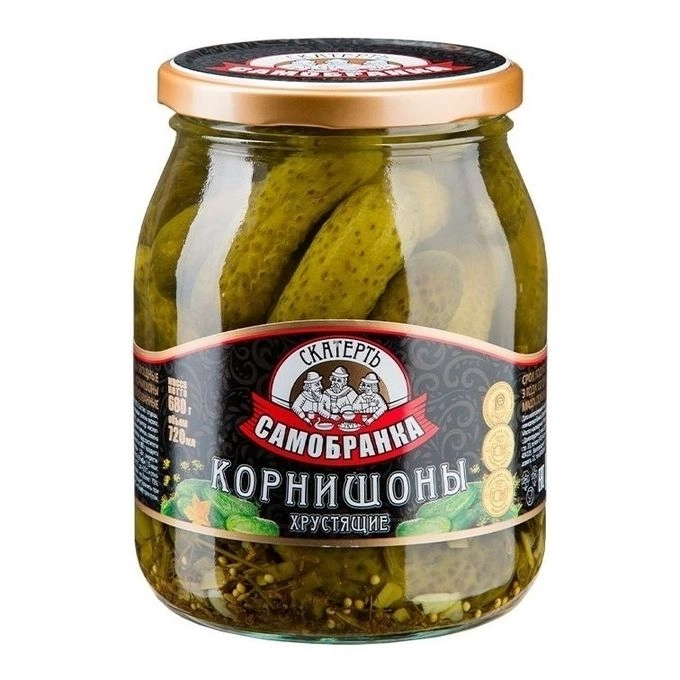 Корнишоны Скатерть Самобранка хрустящие 720 мл