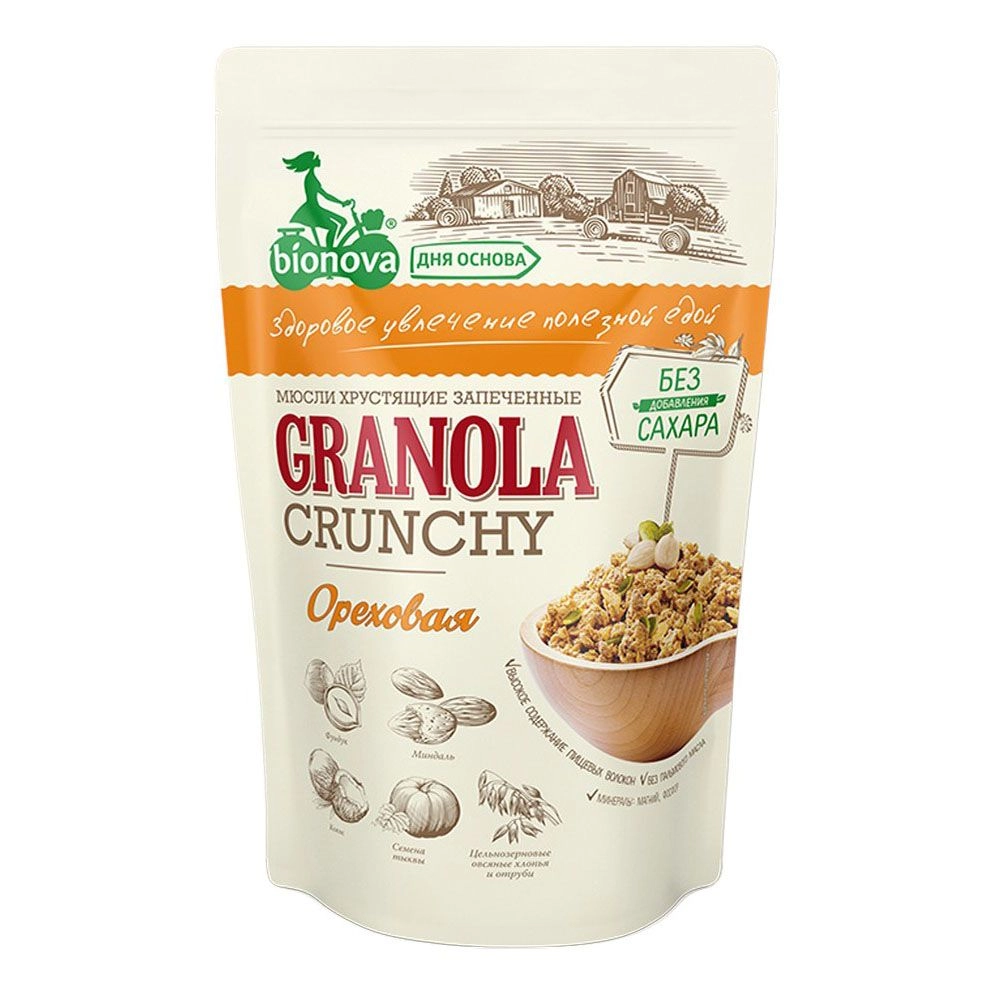 Мюсли Bionova хрустящие запеченные Ореховые 400 г