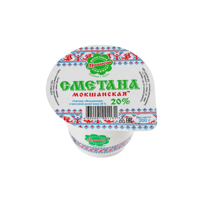 Сметана Мокшанская классическая м.д.ж. 20% 200 г