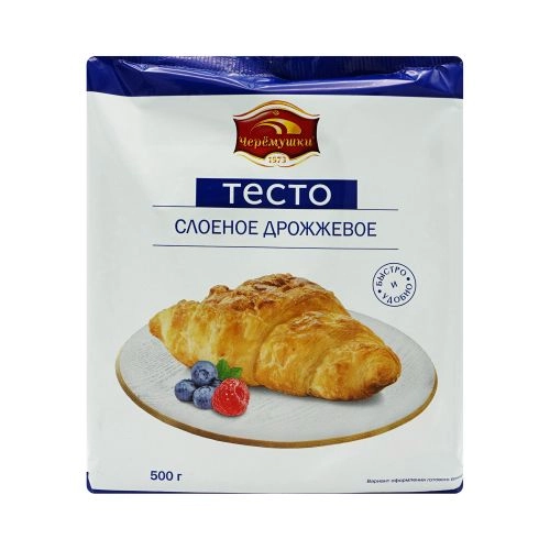 Тесто Черёмушки слоеное дрожжевое замороженное 500 г