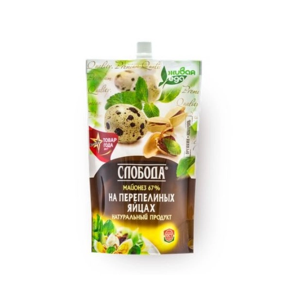 Майонез Слобода с перепелиным яйцом 67% 400 мл
