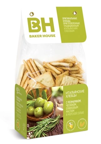 Хлебцы Бэйкер Хаус с розмарином и чесноком 250 г