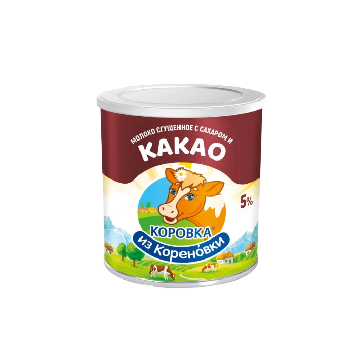 Молоко Коровка из Кореновки сгущенное цельное с какао 5% 360 г